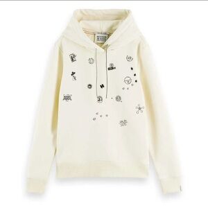 Scotch and Soda Regular Fit Artwork Graphics Hoodie, size S